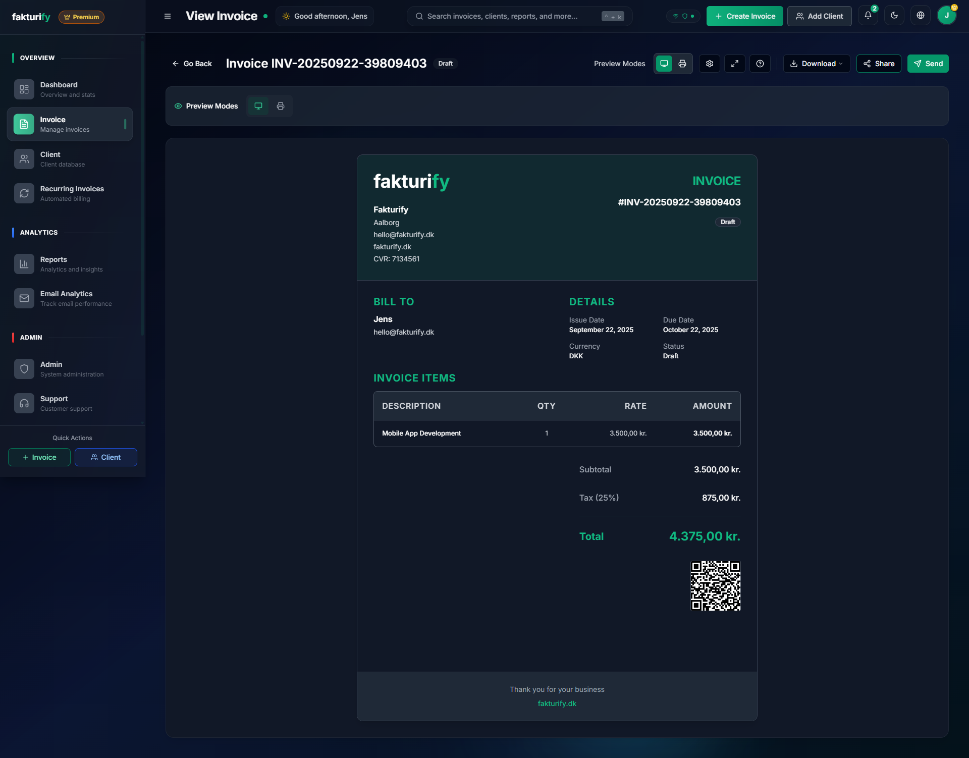 Invoice Detail View